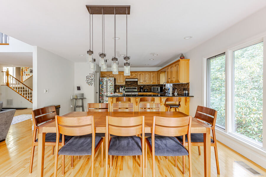 House for sale Franklin NC — dining room with pendant lights