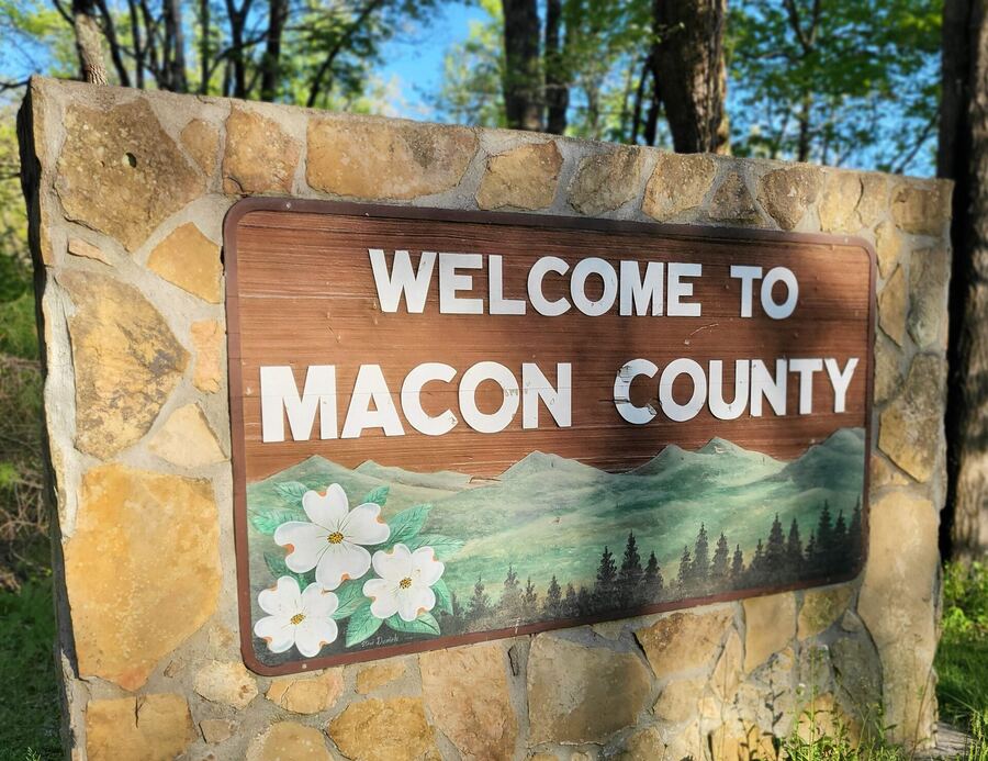House for sale Franklin NC — Welcome to Macon County sign