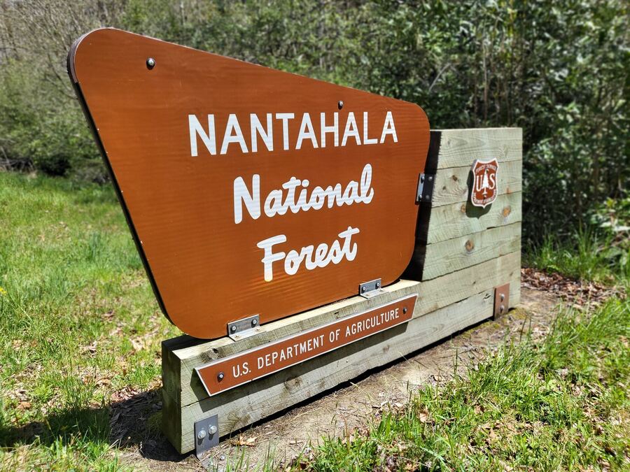 House for sale Franklin NC — Nantahala National Forest sign